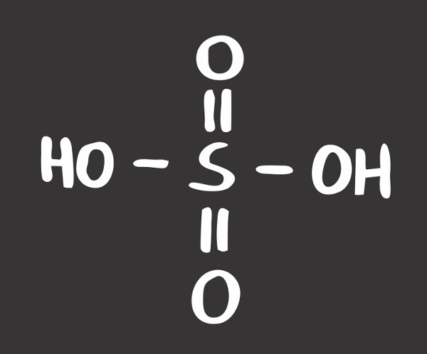 O ácido sulfúrico é uma substância bastante corrosiva, podendo causar queimaduras químicas e queimaduras de segundo grau.