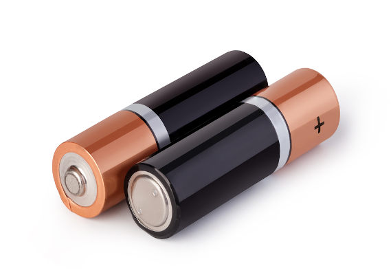 Pilhas em fundo branco