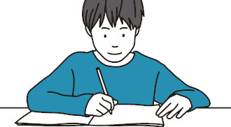 ilustração pessoa escrevendo