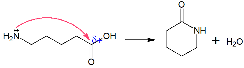 Desidratação intramolecular em pentano-5-lactama