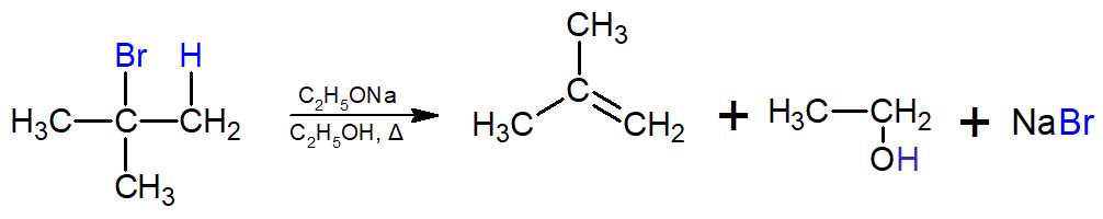 Reação de desidroalogenação com alcóxido de sódio