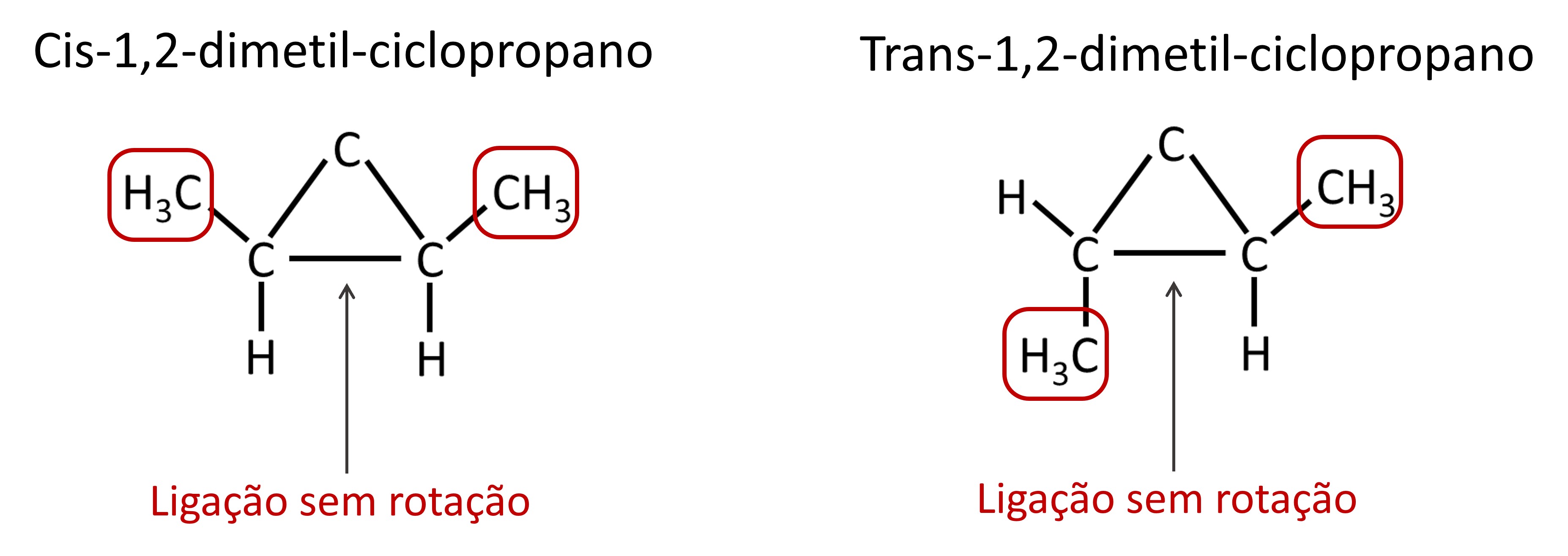 Exemplos de isomeria geomÃ©trica em compostos cÃ­clicos