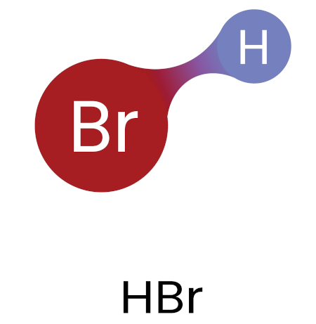 Mapa de distribuiÃ§Ã£o eletrÃ´nica para o HBr evidenciando como ocorre a ligaÃ§Ã£o covalente polar.