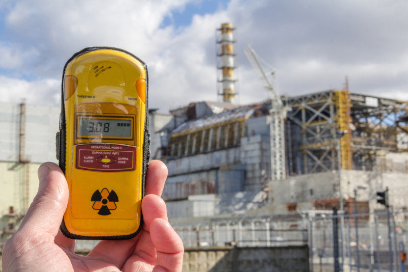 Detector de radiação usado na zona de exclusão após o acidente de Chernobyl.