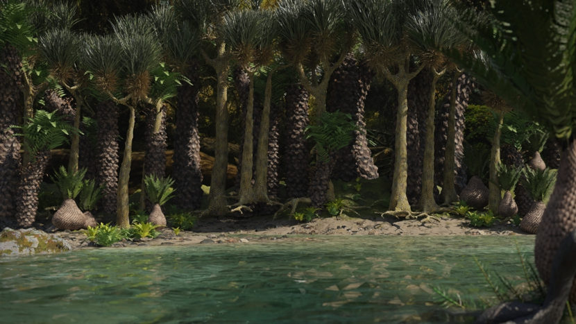 Floresta de gimnospermas presente na Pangeia.