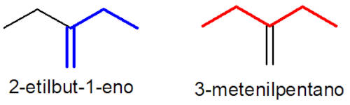 Estrutura de um composto com duas possibilidades de nomenclatura, uma delas, segundo a IUPAC.