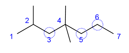 Estrutura do 2,4,4-trimetil-heptano em resolu&ccedil;&atilde;o de quest&atilde;o da Uece sobre nomenclatura dos alcanos.