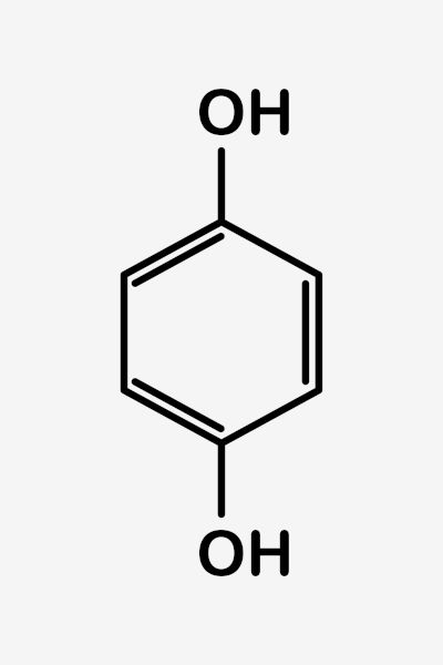 Estrutura química da hidroquinona.