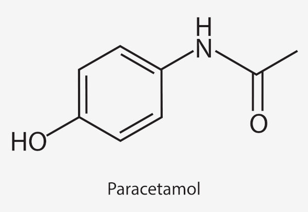 Estrutura química do paracetamol.