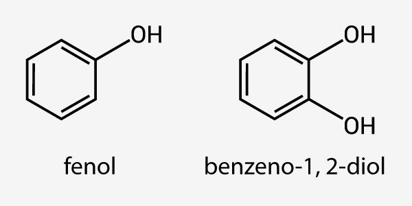 Exemplos de nomenclatura de fenol