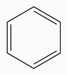 F&oacute;rmula estrutural de um  arom&aacute;tico em texto sobre Qu&iacute;mica Org&acirc;nica.