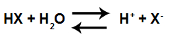 Exemplo de uma equaÃ§Ã£o em equilÃ­brio de ionizaÃ§Ã£o de um Ã¡cido