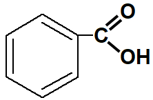 FÃ³rmula estrutural de um Ã¡cido carboxÃ­lico aromÃ¡tico (Ã¡cido benzoico)